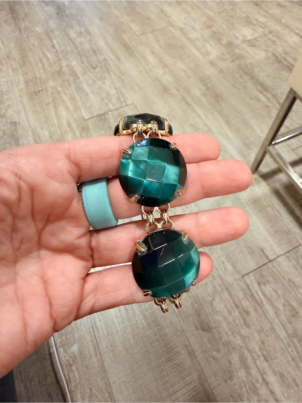 Kendra Scott - Green Faceted Bracelet - Gold Accents - Picture 3 of 4